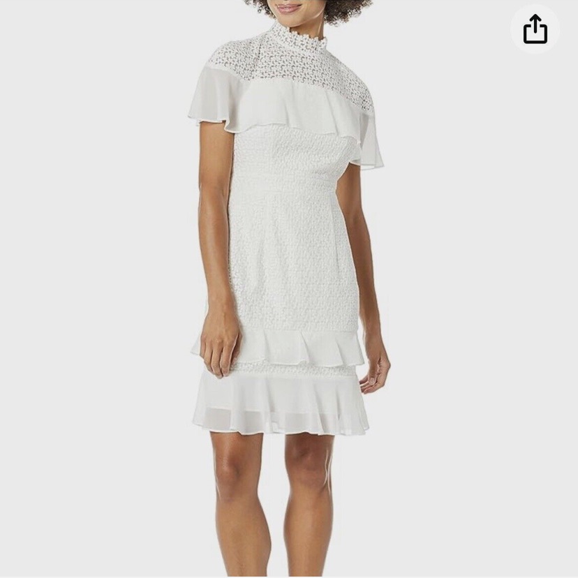 Monique Lhuillier Black Knee Length Floral Embroidered Mini Dress